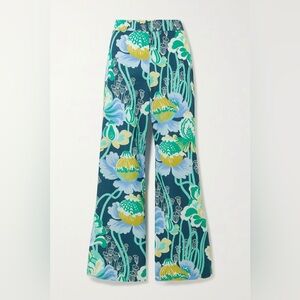 EMPORIO SIRENUSE Abby Cropped Floral-Print Cotton-Poplin Wide-Leg Pants